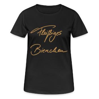 Fleißiges-Bienchen - Frauen T-Shirt atmungsaktiv - Schwarz - Vorne - AI Model Female 172 light (172cm)