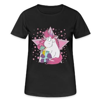 licorne - T-shirt respirant Femme - noir - Devant - AI Model Female 172 light (172cm)