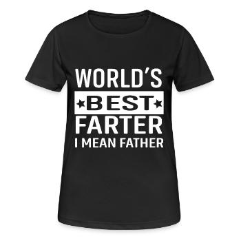 Vater Dad Papa furzen Furzer Furzkissen Geschenk - Frauen T-Shirt atmungsaktiv - Schwarz - Vorne - AI Model Female 172 light (172cm)