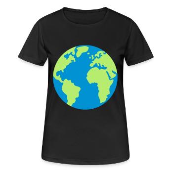 Planet Erde - Frauen T-Shirt atmungsaktiv - Schwarz - Vorne - AI Model Female 172 light (172cm)