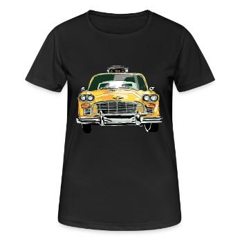 Taxi - Frauen T-Shirt atmungsaktiv - Schwarz - Vorne - AI Model Female 172 light (172cm)
