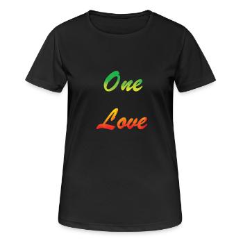 One Love - Frauen T-Shirt atmungsaktiv - Schwarz - Vorne - AI Model Female 172 light (172cm)