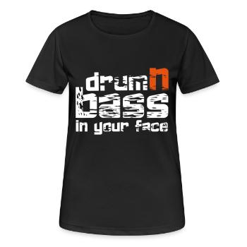 Drum'n'Bass Music Techno Bass Idée cadeau - T-shirt respirant Femme - noir - Devant - AI Model Female 172 light (172cm)