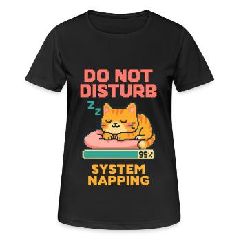 Cat Nap - Nicht stören – System schläft - Frauen T-Shirt atmungsaktiv - Schwarz - Vorne - AI Model Female 172 light (172cm)