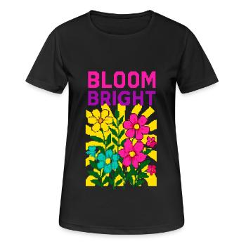 Bloom Bright – Pixel Power in Full Color - Women's Breathable T-Shirt - black - Front - AI Model Female 172 light (172cm)