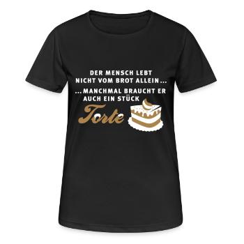 Torte - Kuchen - Muffin - Frauen T-Shirt atmungsaktiv - Schwarz - Vorne - AI Model Female 172 light (172cm)