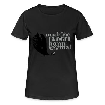The early bird may me once - Women's Breathable T-Shirt - black - Front - AI Model Female 172 light (172cm)
