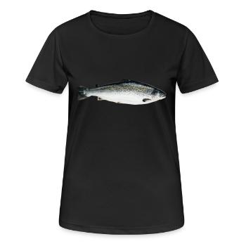saumon - T-shirt respirant Femme - noir - Devant - AI Model Female 172 light (172cm)