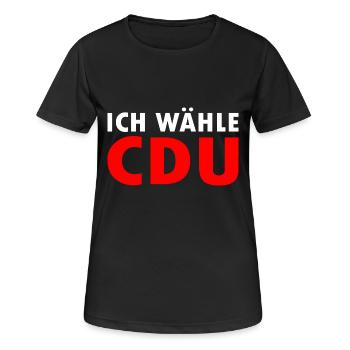 Ich wähle cdu - Frauen T-Shirt atmungsaktiv - Schwarz - Vorne - AI Model Female 172 light (172cm)