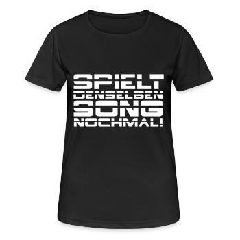 Spielt denselben Song nochmal! - Frauen T-Shirt atmungsaktiv - Schwarz - Vorne - AI Model Female 172 light (172cm)