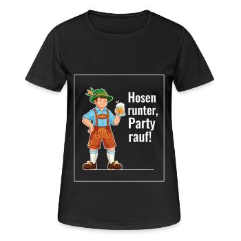 Pants down, party - Women's Breathable T-Shirt - black - Front - AI Model Female 172 light (172cm)