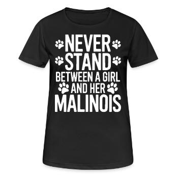 Belgian Shepherd Saying Malinois Gift - Women's Breathable T-Shirt - black - Front - AI Model Female 172 light (172cm)
