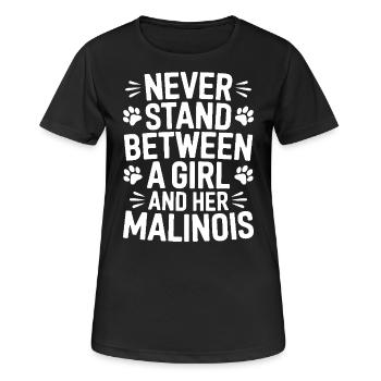 Belgian Shepherd Saying Malinois Gift - Women's Breathable T-Shirt - black - Front - AI Model Female 172 light (172cm)