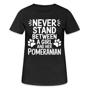 Pomeranian Spruch Hund Lustige Pomeranian Geschenk - Frauen T-Shirt atmungsaktiv - Schwarz - Vorne - AI Model Female 172 light (172cm)