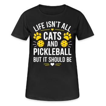 Pickleball Spruch Katze Lustig Pickleball Geschenk - Frauen T-Shirt atmungsaktiv - Schwarz - Vorne - AI Model Female 172 light (172cm)