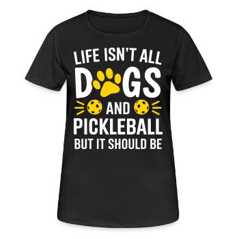 Pickleball Saying Dog Funny Pickleball Gift - Women's Breathable T-Shirt - black - Front - AI Model Female 172 light (172cm)