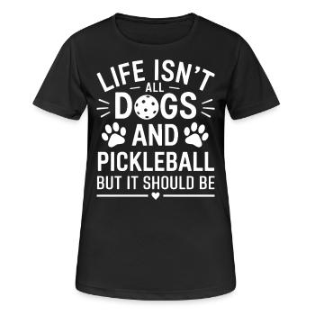 Pickleball Saying Dog Funny Pickleball Gift - Women's Breathable T-Shirt - black - Front - AI Model Female 172 light (172cm)