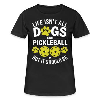 Pickleball Saying Dog Funny Pickleball Gift - Women's Breathable T-Shirt - black - Front - AI Model Female 172 light (172cm)