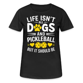 Pickleball Saying Dog Funny Pickleball Gift - Women's Breathable T-Shirt - black - Front - AI Model Female 172 light (172cm)