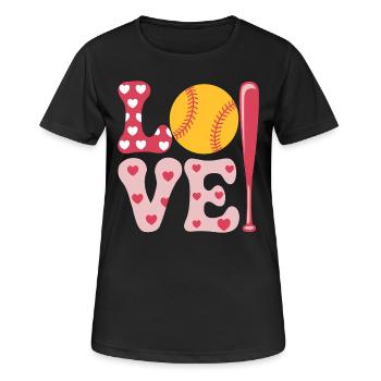 Softball Softball Player Cute Softball Gift - Women's Breathable T-Shirt - black - Front - AI Model Female 172 light (172cm)