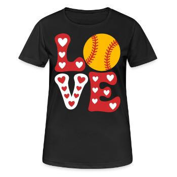 Softball Softball Player Cute Softball Gift - Women's Breathable T-Shirt - black - Front - AI Model Female 172 light (172cm)
