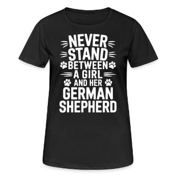 German Shepherd Saying German Shepherd Gift - Women's Breathable T-Shirt - black - Front - AI Model Female 172 light (172cm)