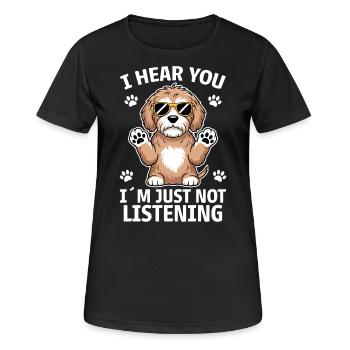 Cockapoo disant chiens drôle Cockapoo cadeau - T-shirt respirant Femme - noir - Devant - AI Model Female 172 light (172cm)