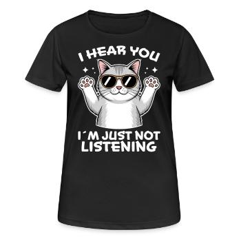 British Shorthair Dire Drôle de Chats Cadeau - T-shirt respirant Femme - noir - Devant - AI Model Female 172 light (172cm)