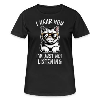 British Shorthair Dire Drôle de Chats Cadeau - T-shirt respirant Femme - noir - Devant - AI Model Female 172 light (172cm)