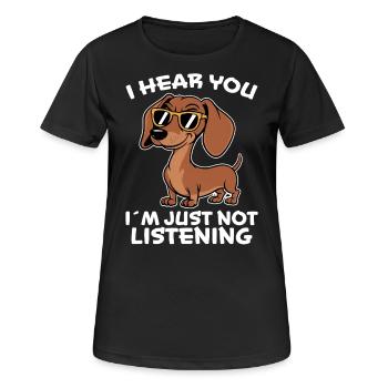 Dackel Spruch Dackel Hund Lustiges Dackel Geschenk - Frauen T-Shirt atmungsaktiv - Schwarz - Vorne - AI Model Female 172 light (172cm)