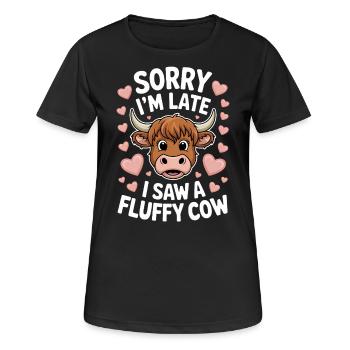 Highland Cow Highland Ecossais Highland Cattle Gift - T-shirt respirant Femme - noir - Devant - AI Model Female 172 light (172cm)