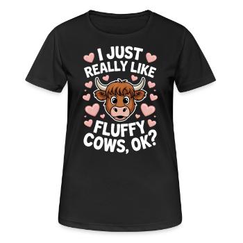 Highland Cow Highland Ecossais Highland Cattle Gift - T-shirt respirant Femme - noir - Devant - AI Model Female 172 light (172cm)