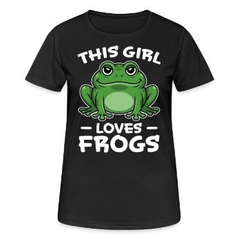 Frosch Spruch Mädchen Lustiges Frösche Geschenk - Frauen T-Shirt atmungsaktiv - Schwarz - Vorne - AI Model Female 172 light (172cm)