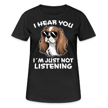Cavalier King Charles Spaniel Saying Dog Gift - Women's Breathable T-Shirt - black - Front - AI Model Female 172 light (172cm)