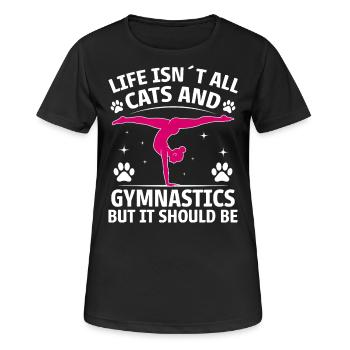 Gymnastique Dire Chats Drôle Gymnastique Cadeau - T-shirt respirant Femme - noir - Devant - AI Model Female 172 light (172cm)