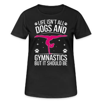 Gymnastique Dire Chiens Drôle Gymnastique Cadeau - T-shirt respirant Femme - noir - Devant - AI Model Female 172 light (172cm)