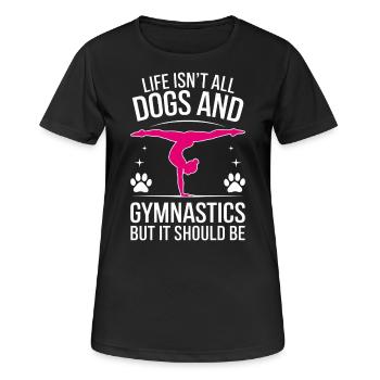 Gymnastique Dire Chiens Drôle Gymnastique Cadeau - T-shirt respirant Femme - noir - Devant - AI Model Female 172 light (172cm)