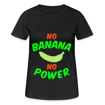 Pas de banane pas de puissance (banane) - T-shirt respirant Femme - noir - Devant - AI Model Female 172 light (172cm)