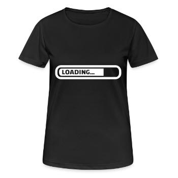 Loading - Frauen T-Shirt atmungsaktiv - Schwarz - Vorne - AI Model Female 172 light (172cm)