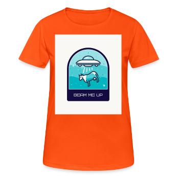 Beam Me up - Women's Breathable T-Shirt - neon orange - Front - AI Model Female 172 dark (172cm)