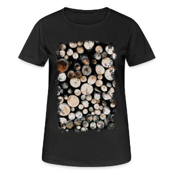 HOLZ - Frauen T-Shirt atmungsaktiv - Schwarz - Vorne - AI Model Female 172 light (172cm)