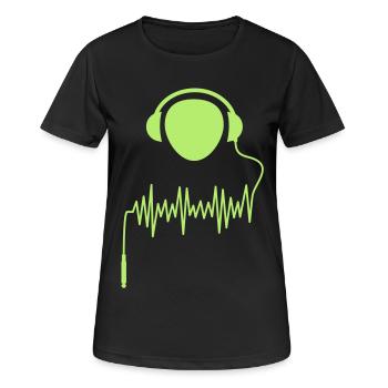 DJ câble Jack fréquence EQ casque - T-shirt respirant Femme - noir - Devant - AI Model Female 172 light (172cm)
