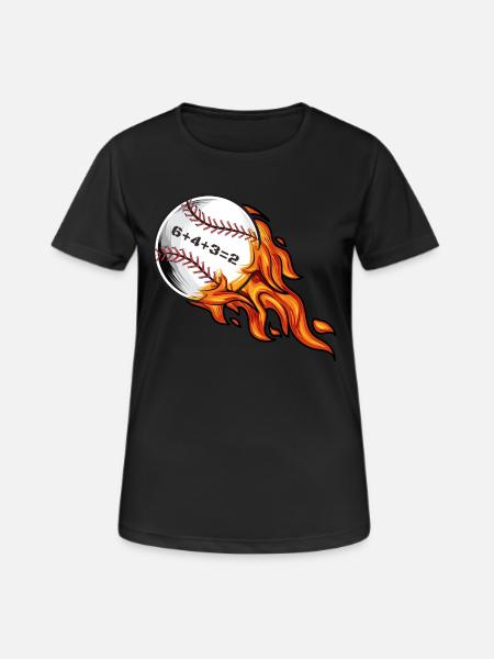 Baseball 6432 Double Play 6+4+3=2 Softball Mathematik - Frauen T-Shirt atmungsaktiv - Schwarz