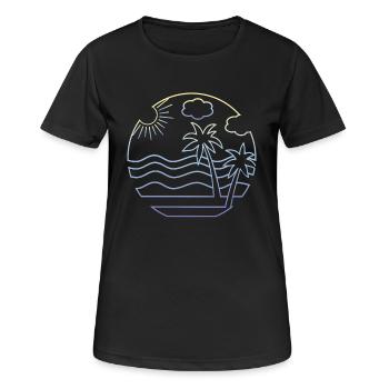 Plage - T-shirt respirant Femme - noir - Devant - AI Model Female 172 light (172cm)