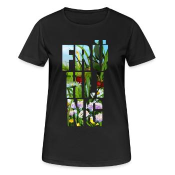 Idée de cadeau de printemps printemps - T-shirt respirant Femme - noir - Devant - AI Model Female 172 light (172cm)