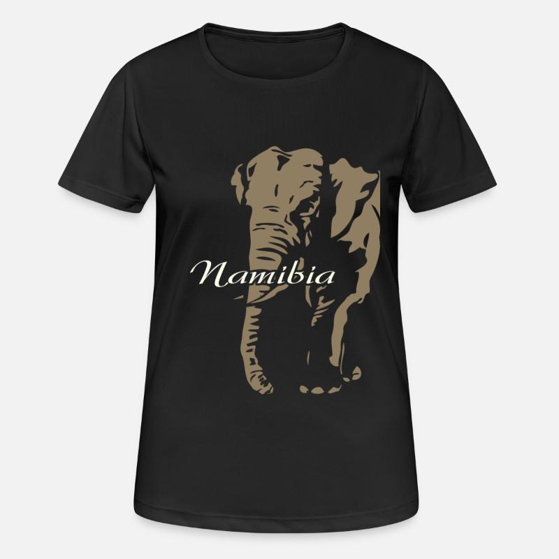 Namibia - Elephant - Elefant - Frauen T-Shirt atmungsaktiv - Schwarz