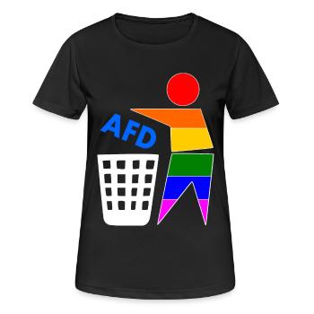 Fck afd - halte deine umwelt sauber - Frauen T-Shirt atmungsaktiv - Schwarz - Vorne - AI Model Female 172 light (172cm)