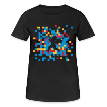 Liebe Kacheln Armor Geschenkidee Partner farben - Frauen T-Shirt atmungsaktiv - Schwarz - Vorne - AI Model Female 172 light (172cm)