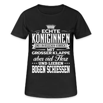 BOGEN-SCHIESSEN - liebe - Frauen T-Shirt atmungsaktiv - Schwarz - Vorne - AI Model Female 172 light (172cm)