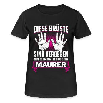 MAURER - Brüste - Frauen T-Shirt atmungsaktiv - Schwarz - Vorne - AI Model Female 172 light (172cm)